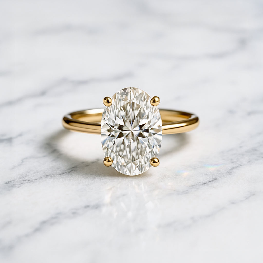 Classic Oval Cut Solitaire - 3ct+ (11.5mm+, D/E & VVS)