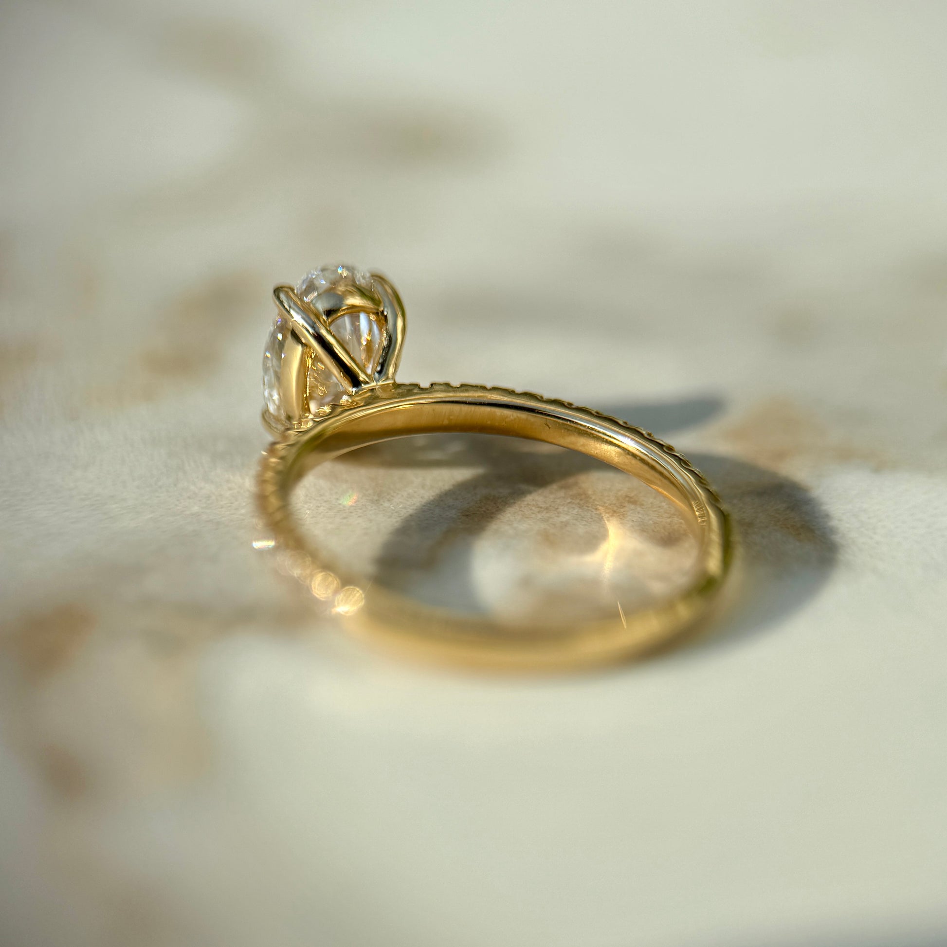 London Diamonds Classic Oval Cut Solitaire with Diamond Band - 1ct+ (8mm+, D/E & VVS)