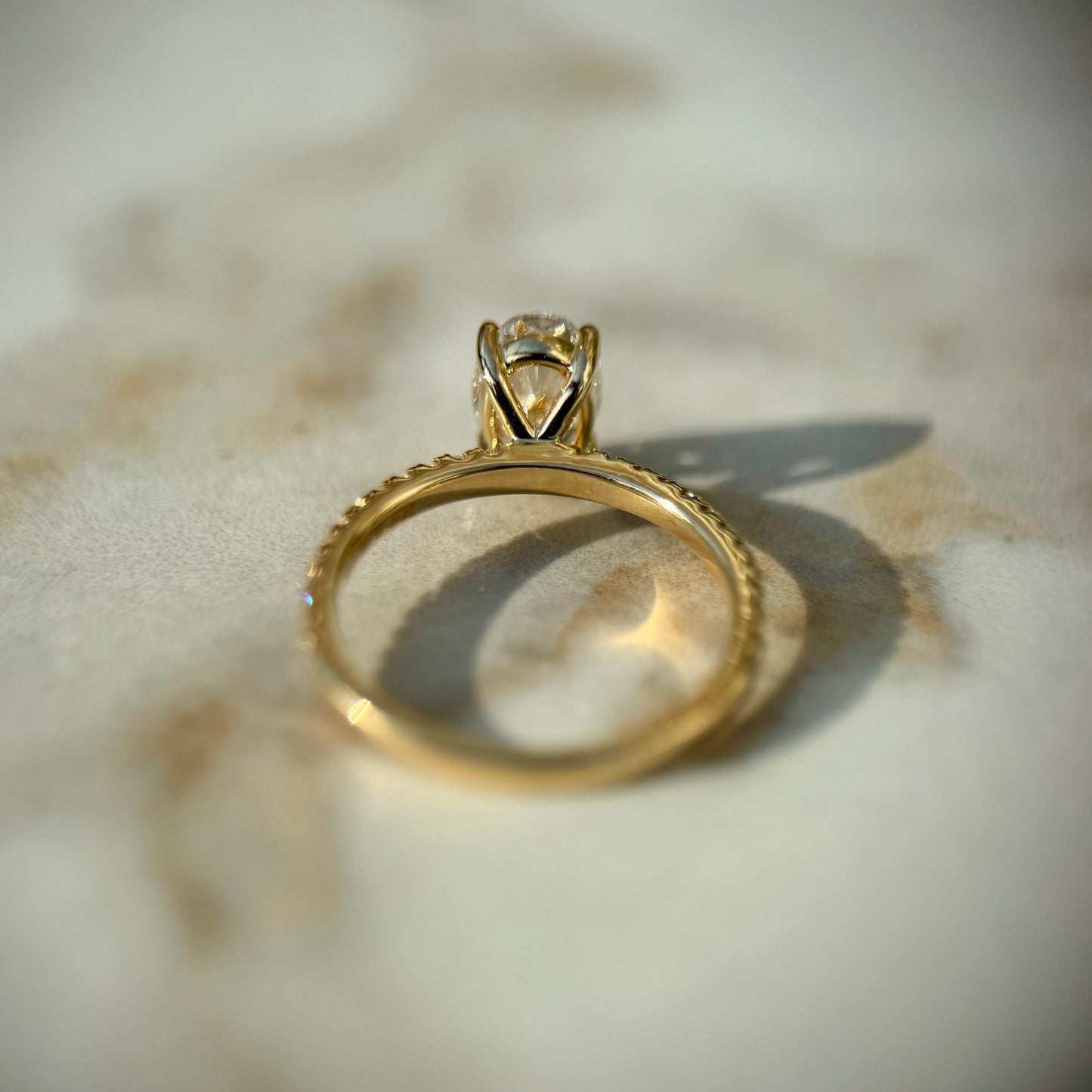 London Diamonds Classic Oval Cut Solitaire with Diamond Band - 1ct+ (8mm+, D/E & VVS)