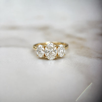 Classic Oval Trilogy - 2ct+ (D/E & VVS main diamond)