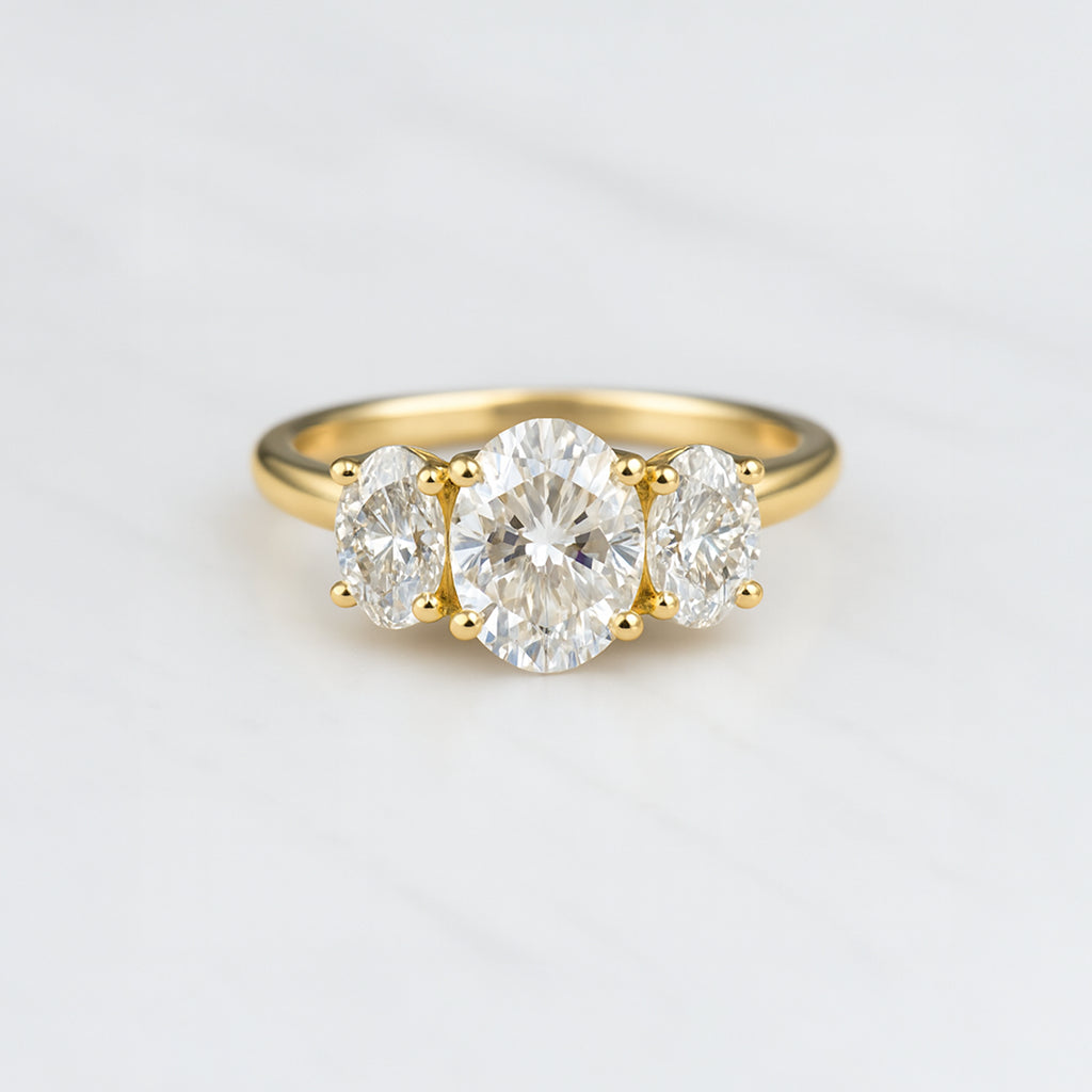 Classic Oval Trilogy - 2ct+ (D/E & VVS main diamond)