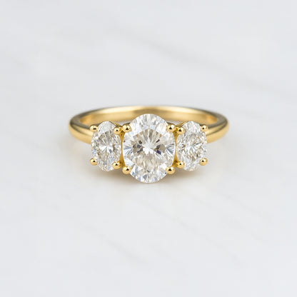 Classic Oval Trilogy - 2ct+ (D/E & VVS main diamond)