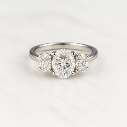 Classic Oval Trilogy - 2ct+ (D/E & VVS main diamond)