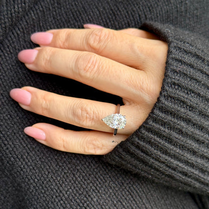 Classic Pear Cut Solitaire - 3ct+ (E/VS1+)