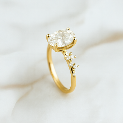 Classic Pretty Oval Ring - 2ct+ (10mm+, D/E & VVS)