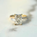 Classic Radiant Cut Hidden Halo with Diamond Band - 2.50ct+ (9.5mm+, D/E & VVS)