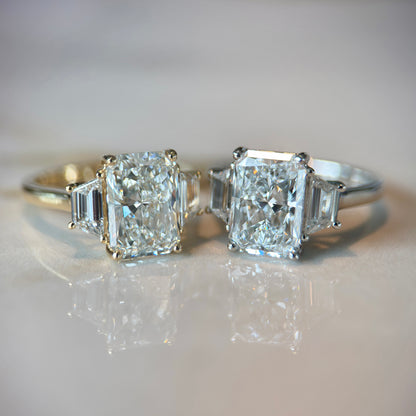 London Diamonds Classic Radiant and Trapezoids - 3ct+ (10mm+, D/E & VVS)