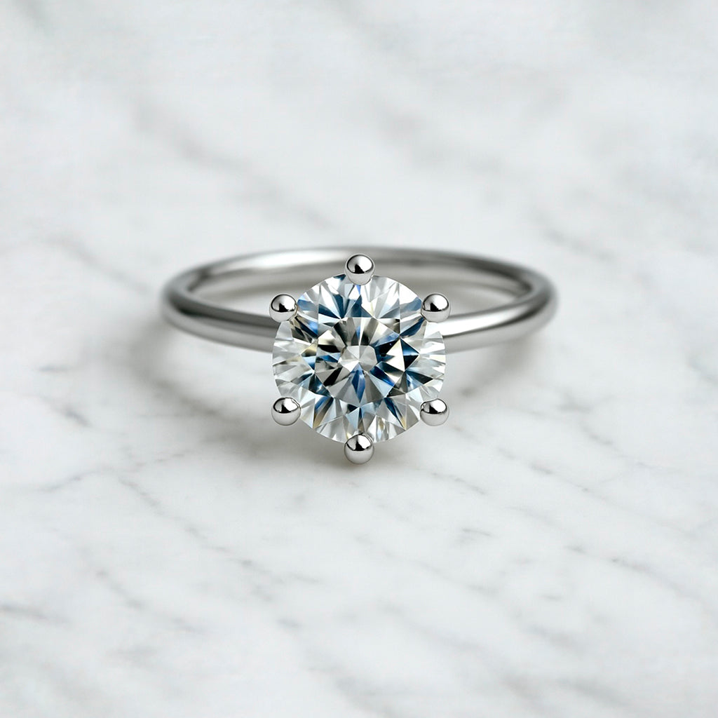 Classic Round Cut Solitaire (6 prong) - 2ct+ (8.2mm+, D/E & VVS)