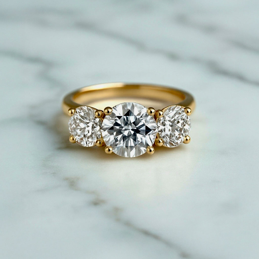 Classic Round Trilogy - 3ct+ (D/E & VVS main diamond)