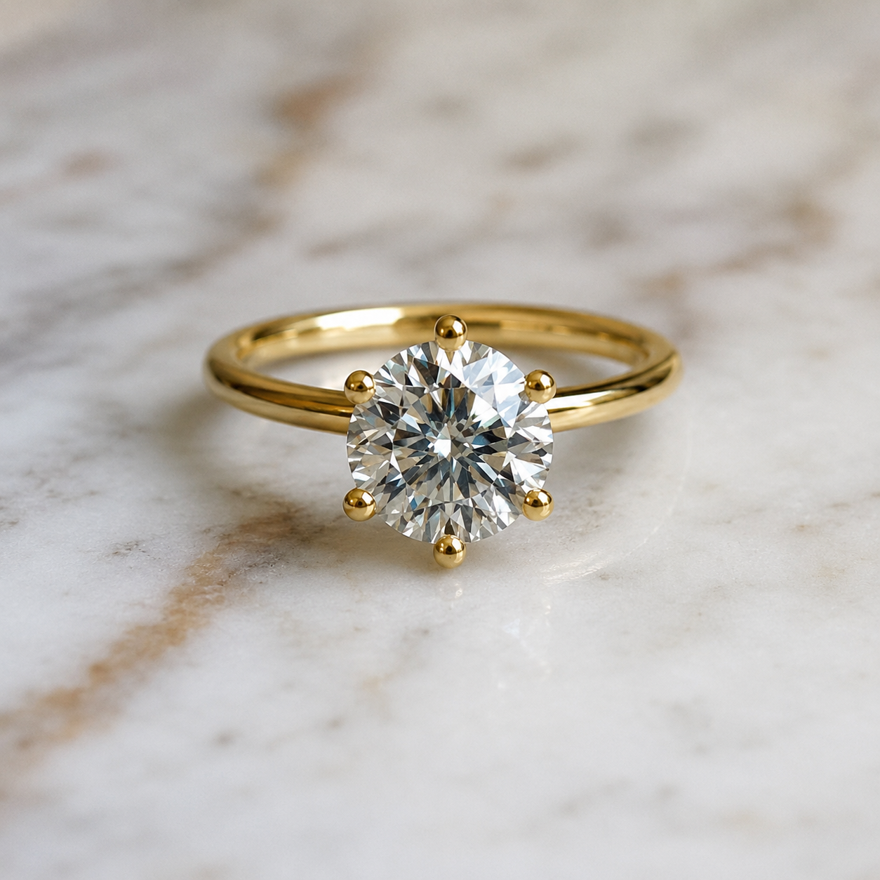 Classic Round Cut Solitaire (6 prong) - 2ct+ (8.2mm+, D/E & VVS)