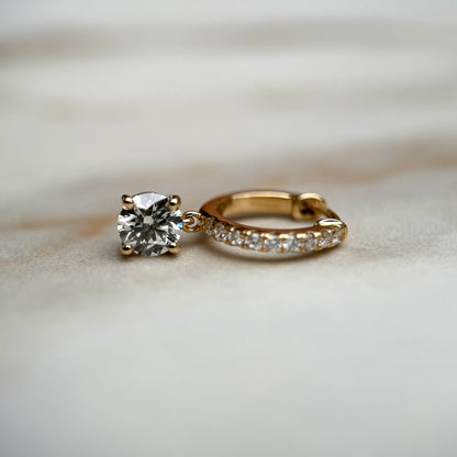 Diamond Drop Hoops - 1.20ct+ (E/VS1+)