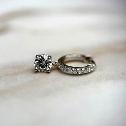 Diamond Drop Hoops - 1.20ct+ (E/VS1+)