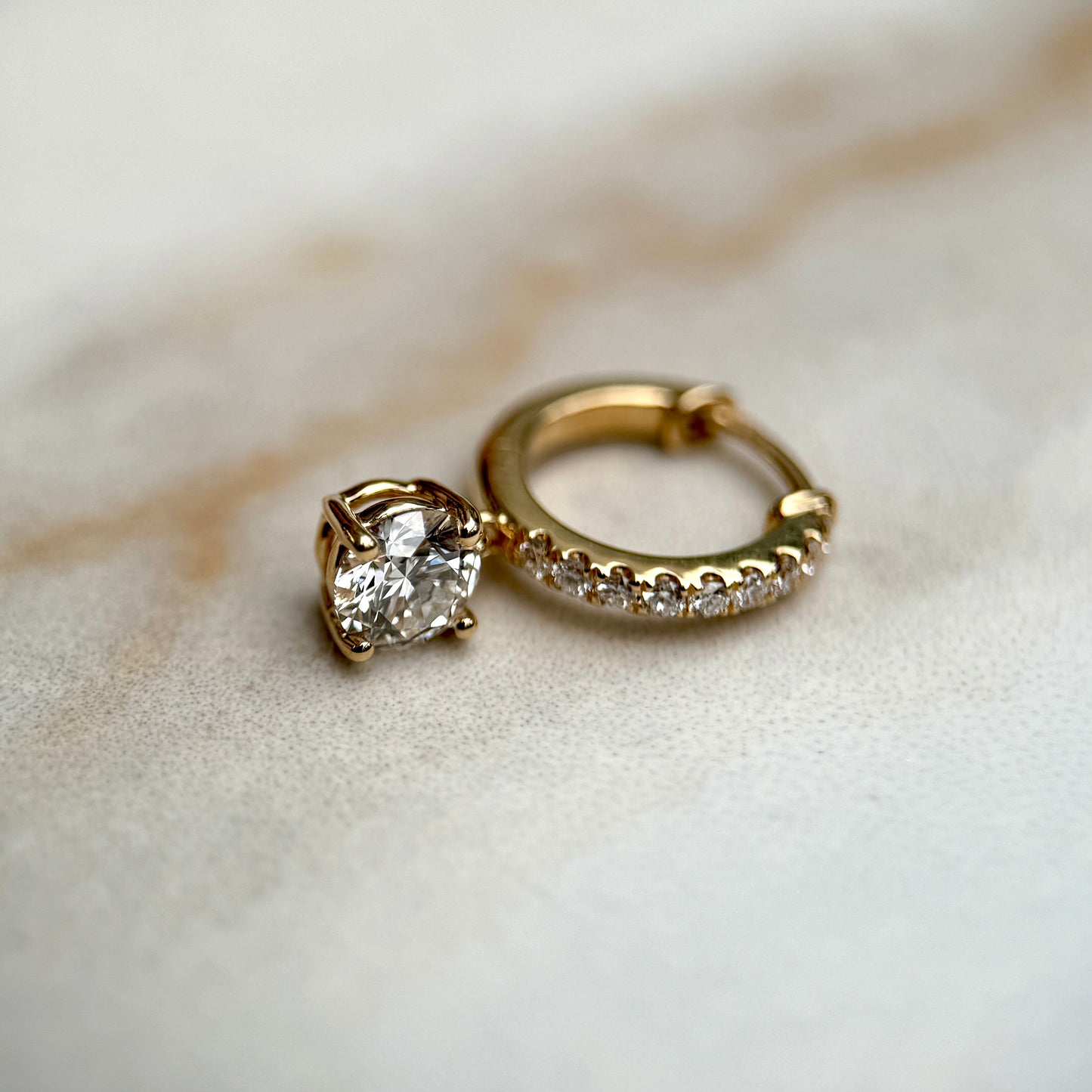 Diamond Drop Hoops - 1.20ct+ (E/VS1+)