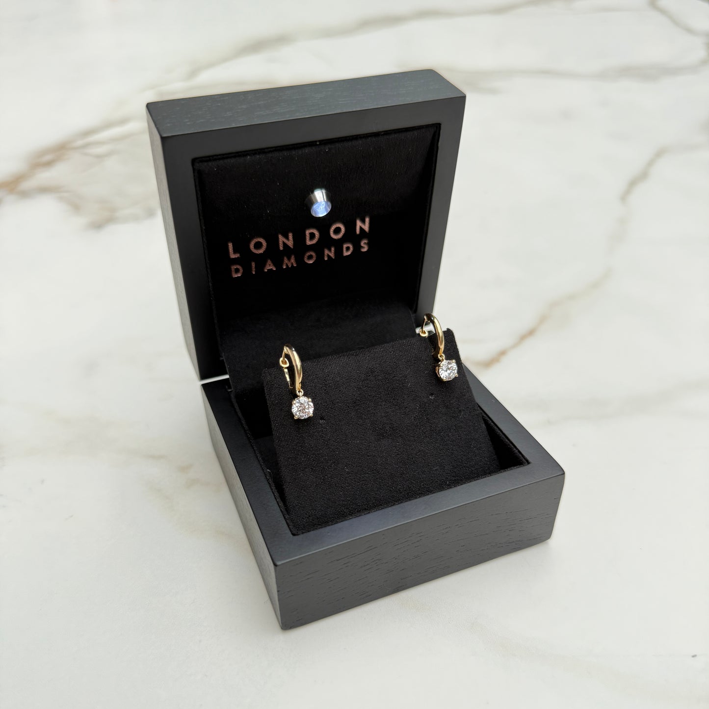 Diamond Drop Plain Hoops - 1ct+ (E/VS1+)