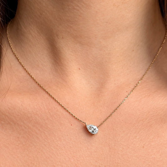East to West Pear Pendant – 1ct+ (E/VS1+)