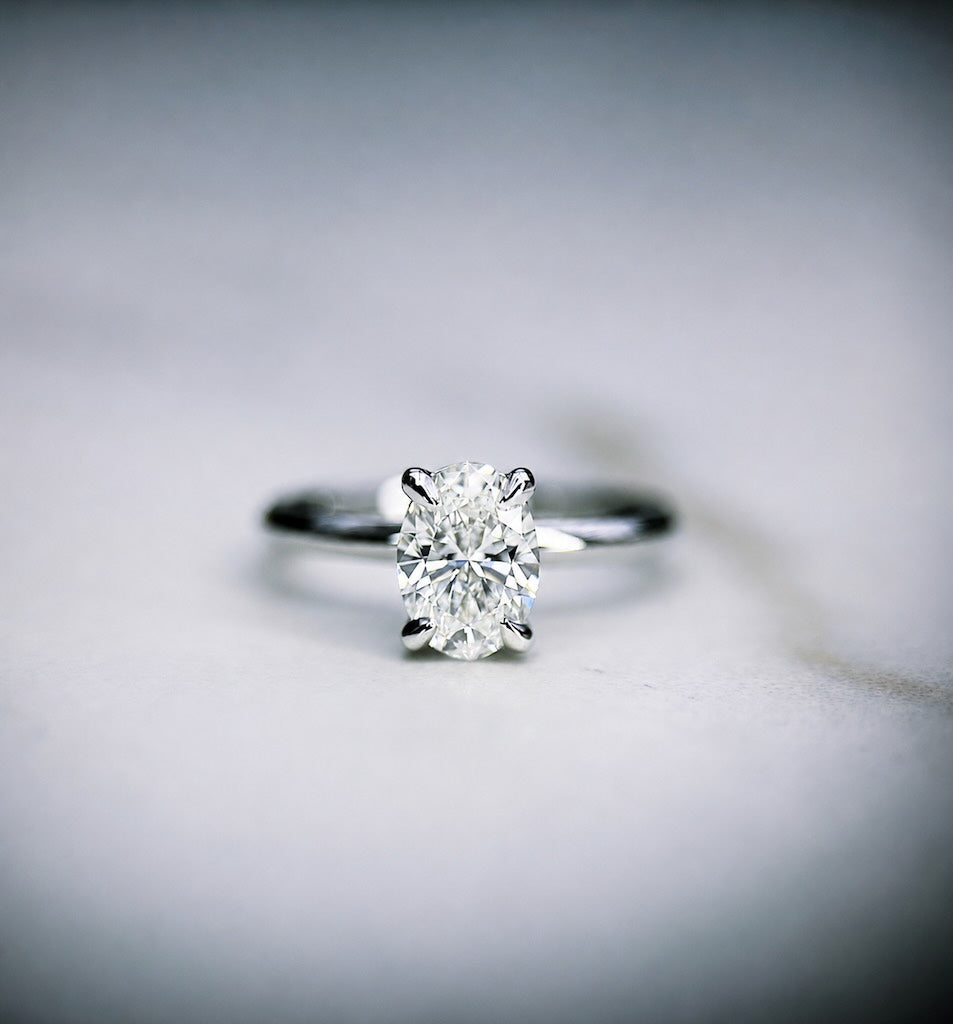 Classic Oval Cut Solitaire - 1ct+ (8mm+, D/E & VVS)