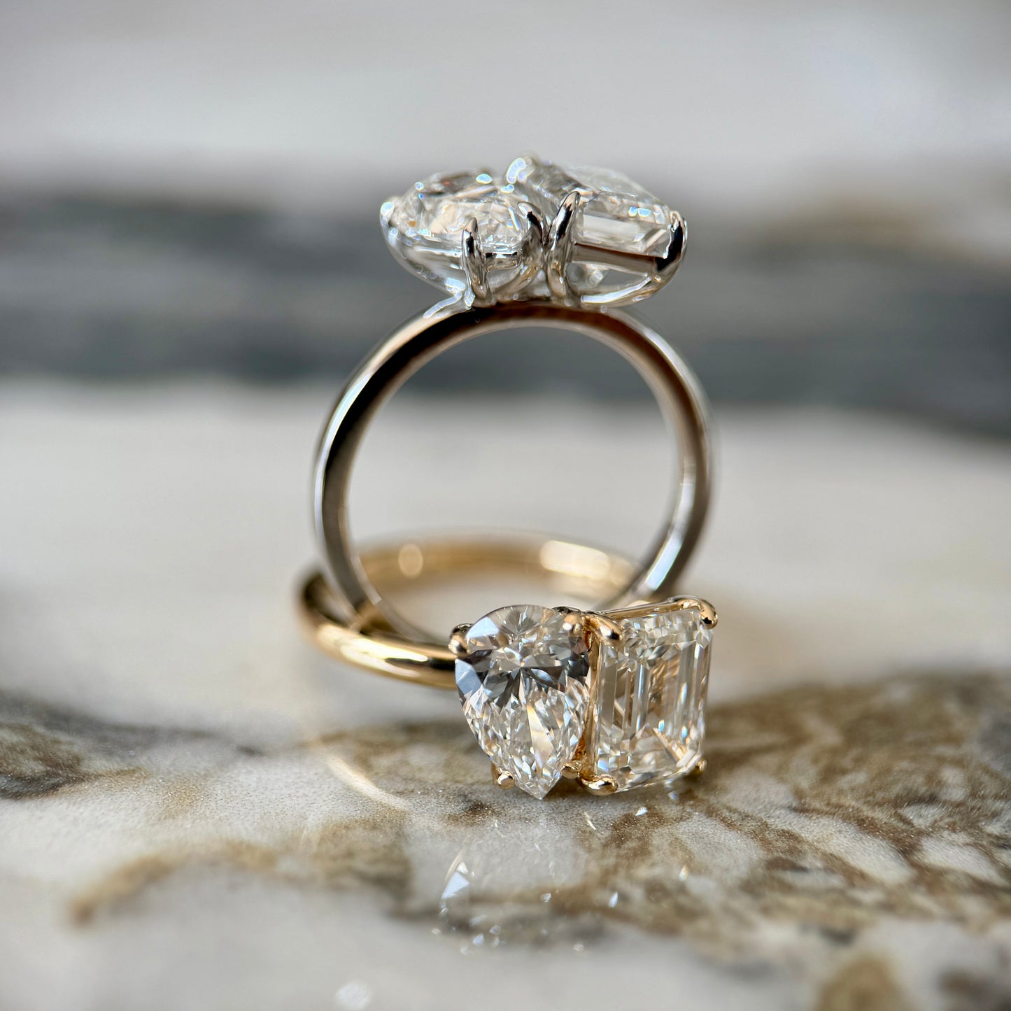 Emerald and Pear Moi et Toi - 2.5ct+ (D/E & VVS)