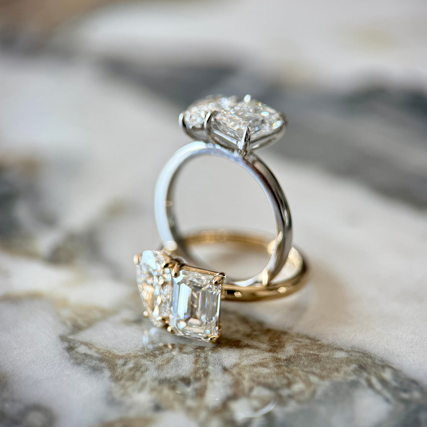 Emerald and Pear Moi et Toi - 2.5ct+ (D/E & VVS)