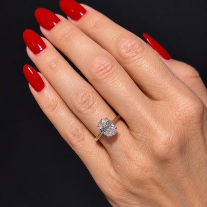 Cathedral Set Classic Oval Cut Solitaire - 2ct+ (10mm+, D/E & VVS)