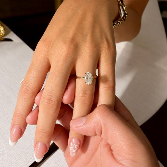 Classic Oval Cut Hidden Halo - 2ct+ (10mm+, D/E & VVS)