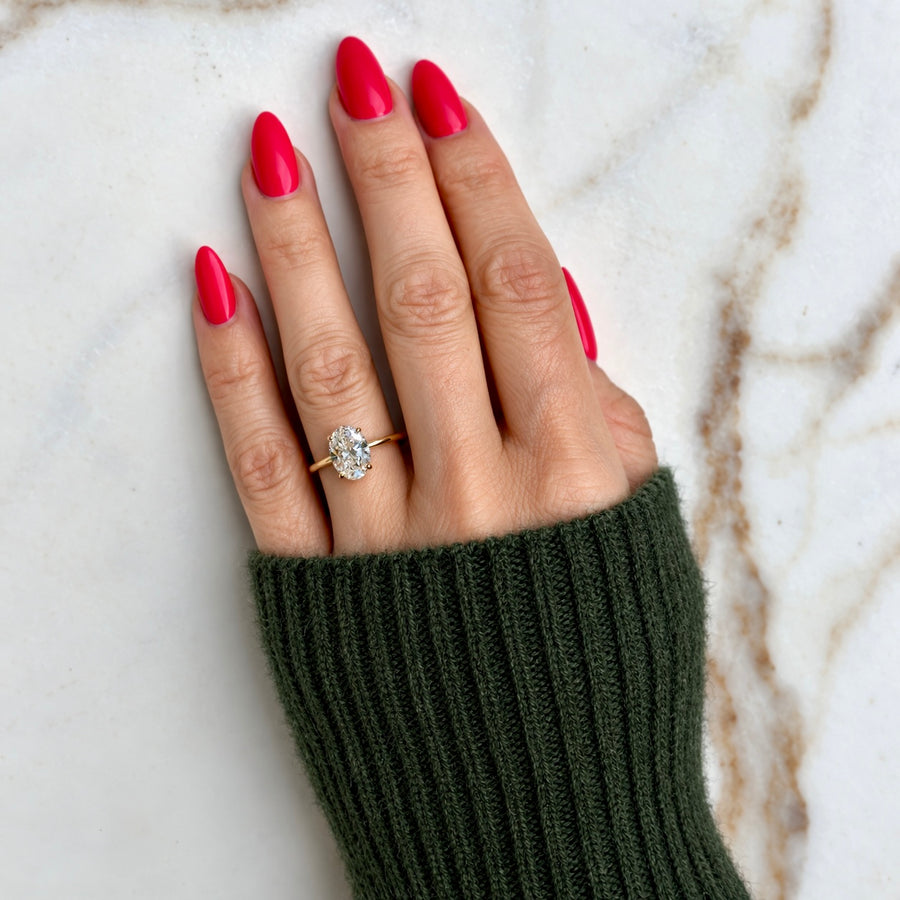Classic Oval Cut Solitaire - 2ct+ (10mm+, D/E & VS1+)