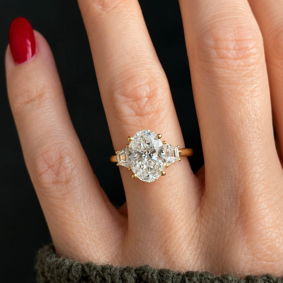 Classic Oval and Trapezoids - 3ct+ (11.5mm+, D/E & VVS)