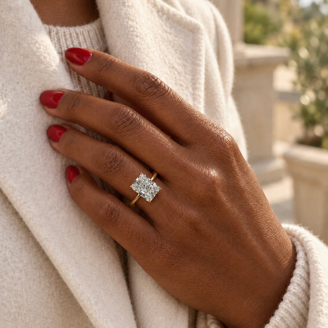 Classic Radiant Cut Solitaire - 5ct+ (12mm+, D/E & VVS)