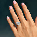 Classic Oval Cut Hidden Halo with Diamond Band - 4ct+ (13mm+, E/VS1+)
