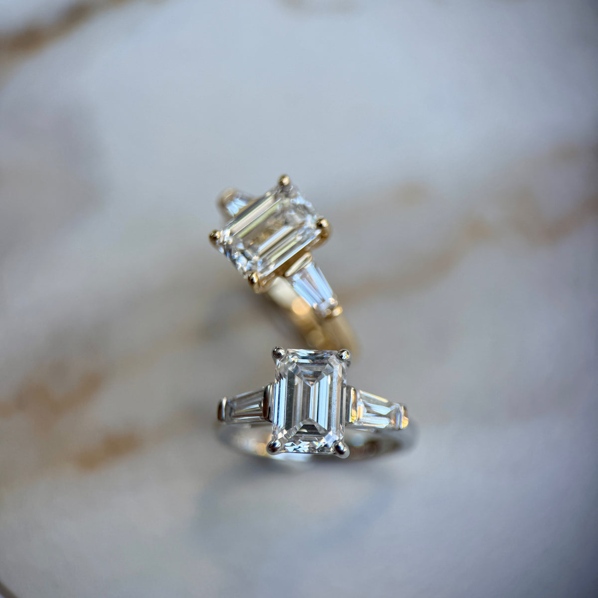 Classic Emerald and Tapering Baguettes - 2ct+ (8.5mm+, D/E & VVS)