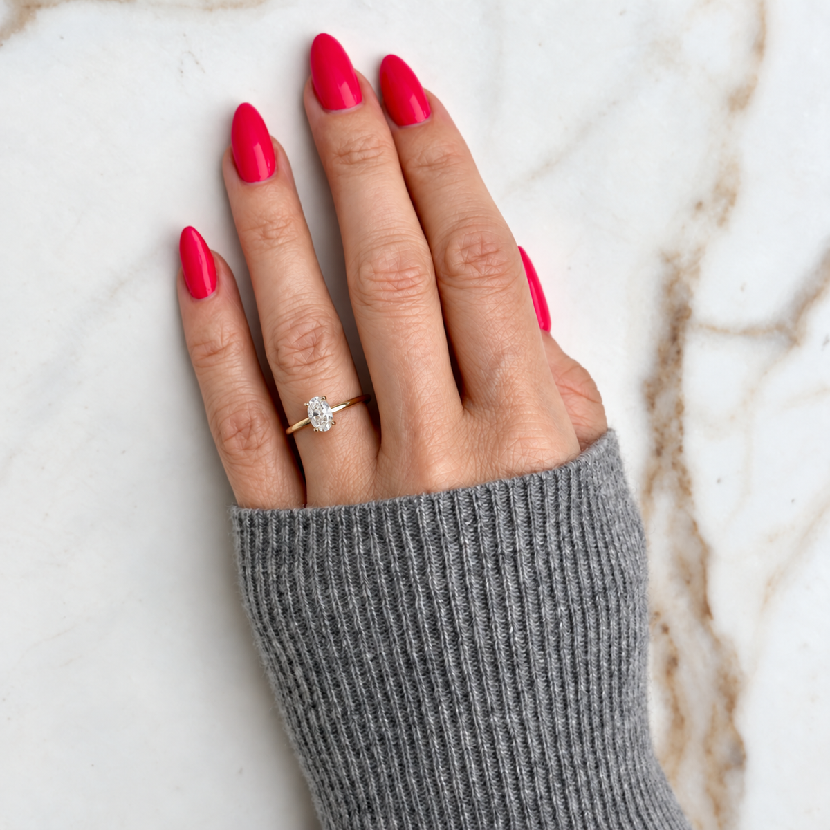 Classic Oval Cut Solitaire - 0.90ct+ (7.7mm+, D/E & VVS)