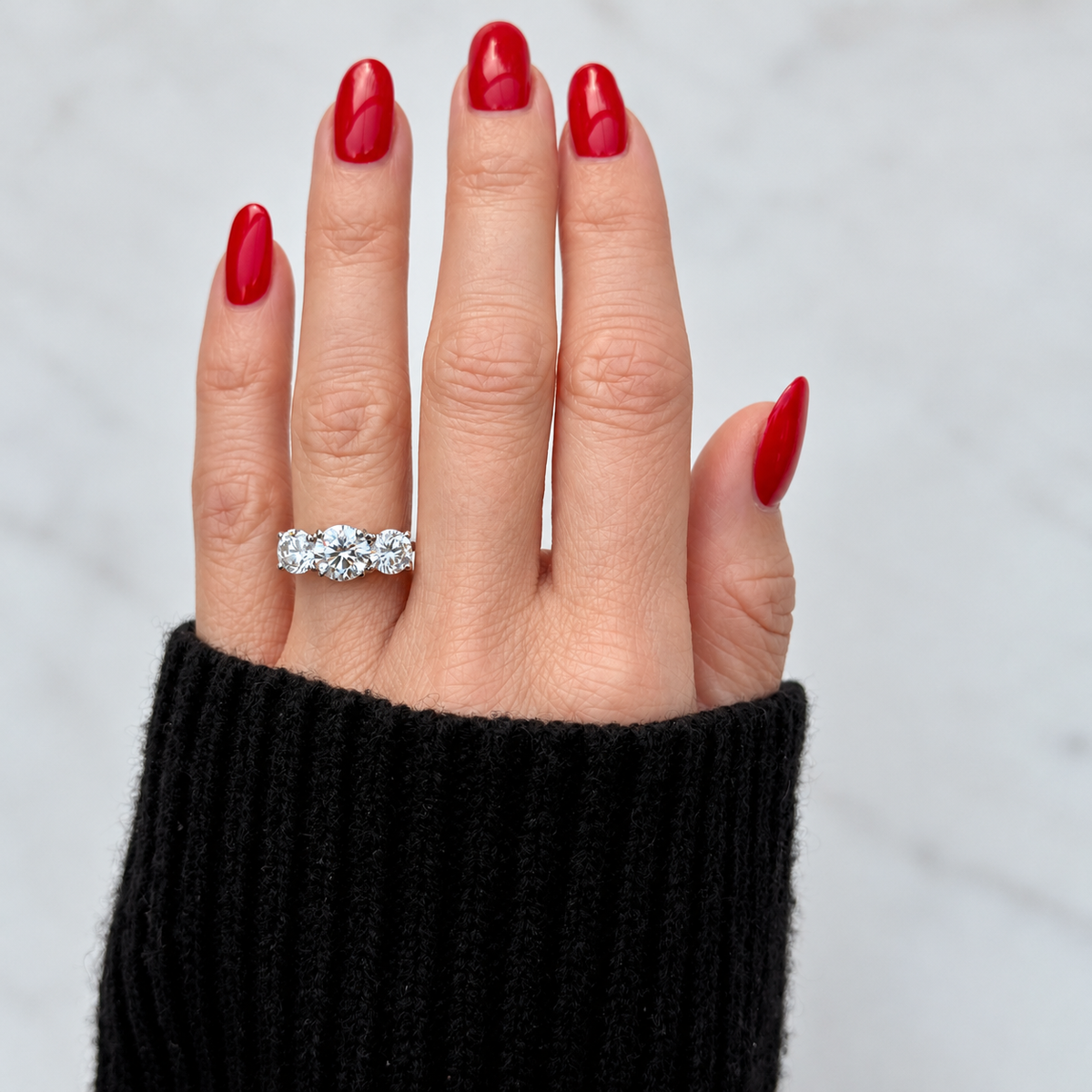 Classic Round Trilogy - 3ct+ (D/E & VVS main diamond)