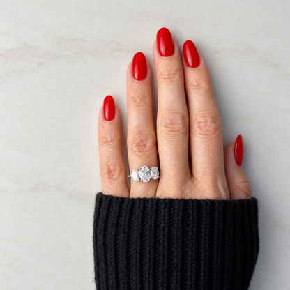 Classic Oval Trilogy - 3ct+ (D/E & VVS main diamond)