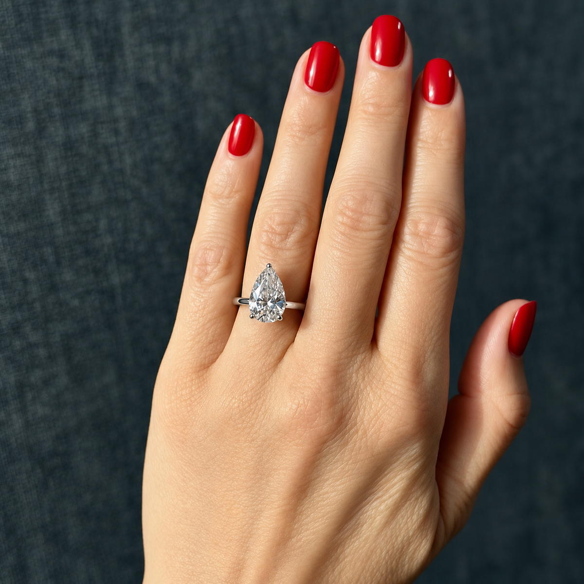 Classic Pear Cut Solitaire - 3ct+ (E/VS1+)
