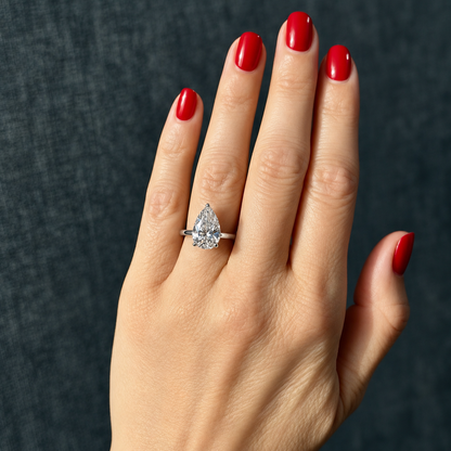 Classic Pear Cut Solitaire - 3ct+ (E/VS1+)