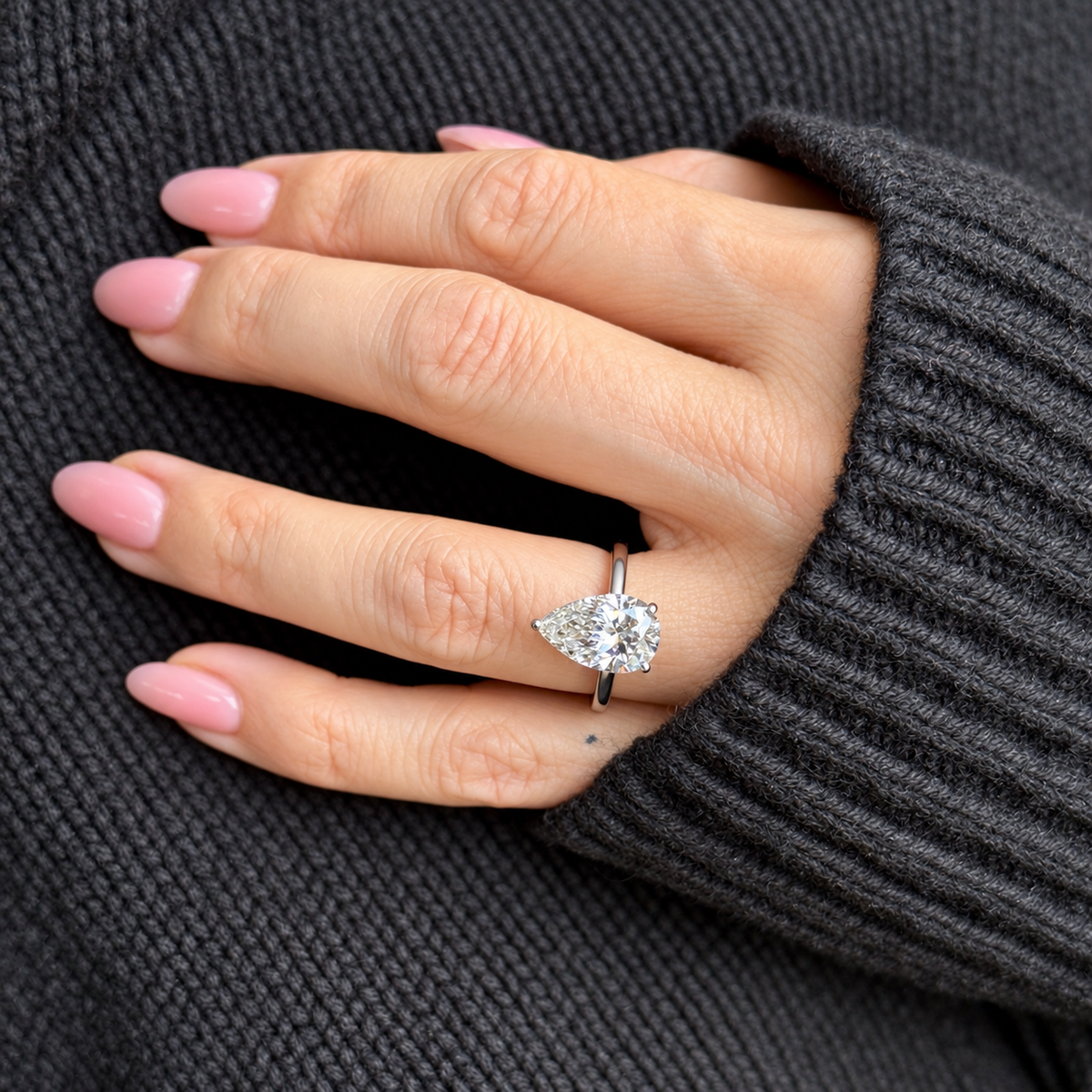 Classic Pear Cut Solitaire - 3ct+ (E/VS1+)