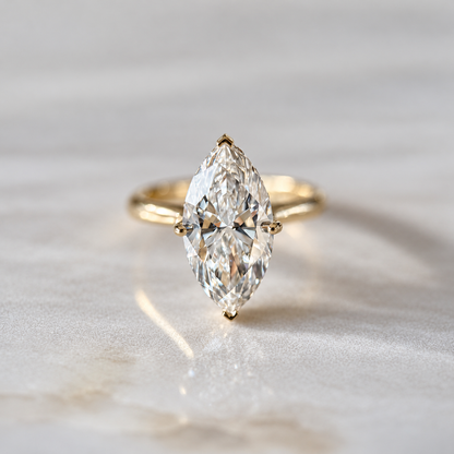 Classic Marquise Cut Hidden Halo - 3ct+ (14mm+, E/VS1+)