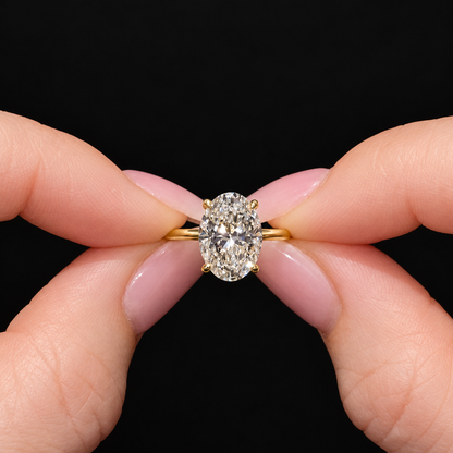Classic Oval Cut Hidden Halo - 3.35ct+ (11.8mm+, E/VS1+)