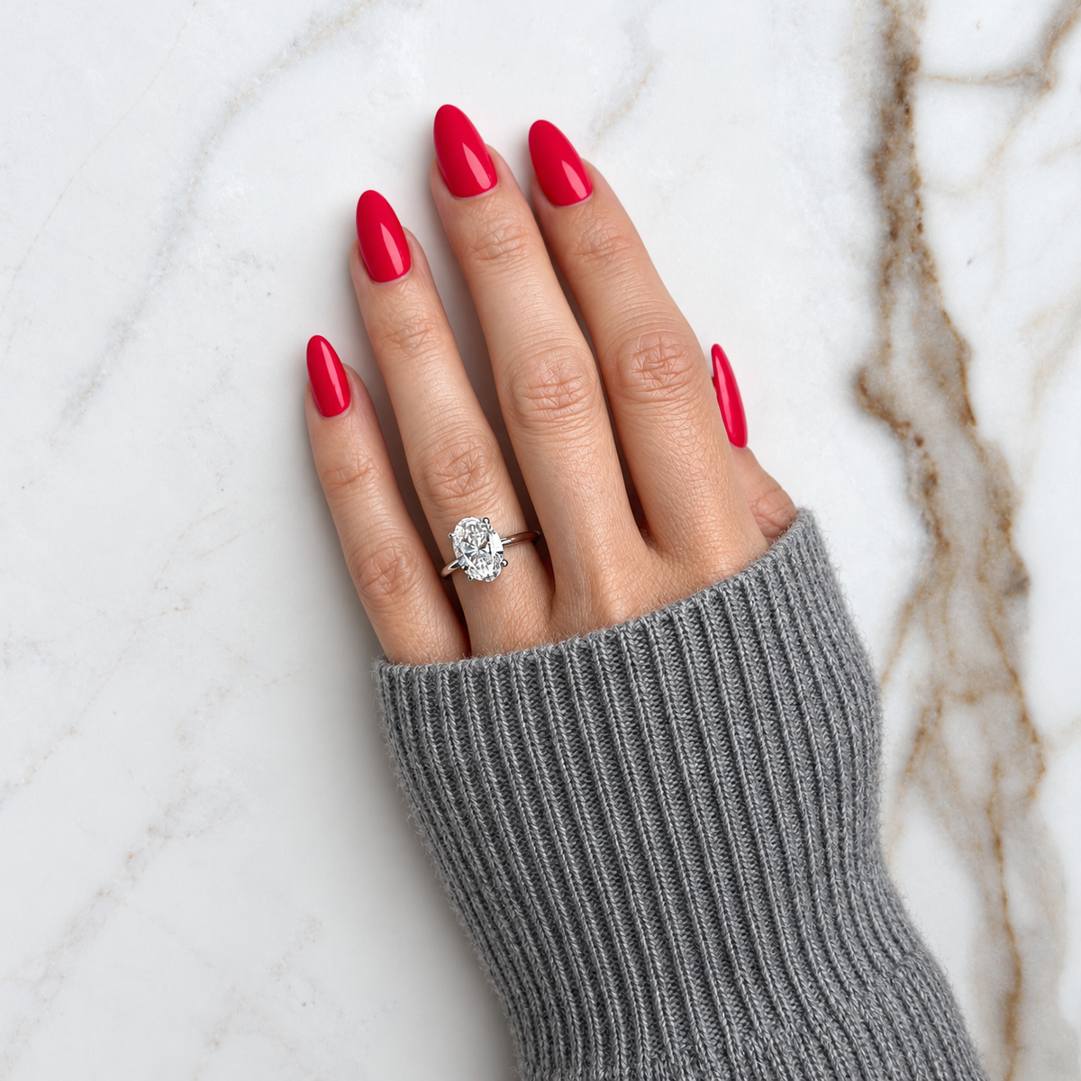 Classic Oval Cut Hidden Halo - 3ct+ (11.5mm+, D/E & VVS)