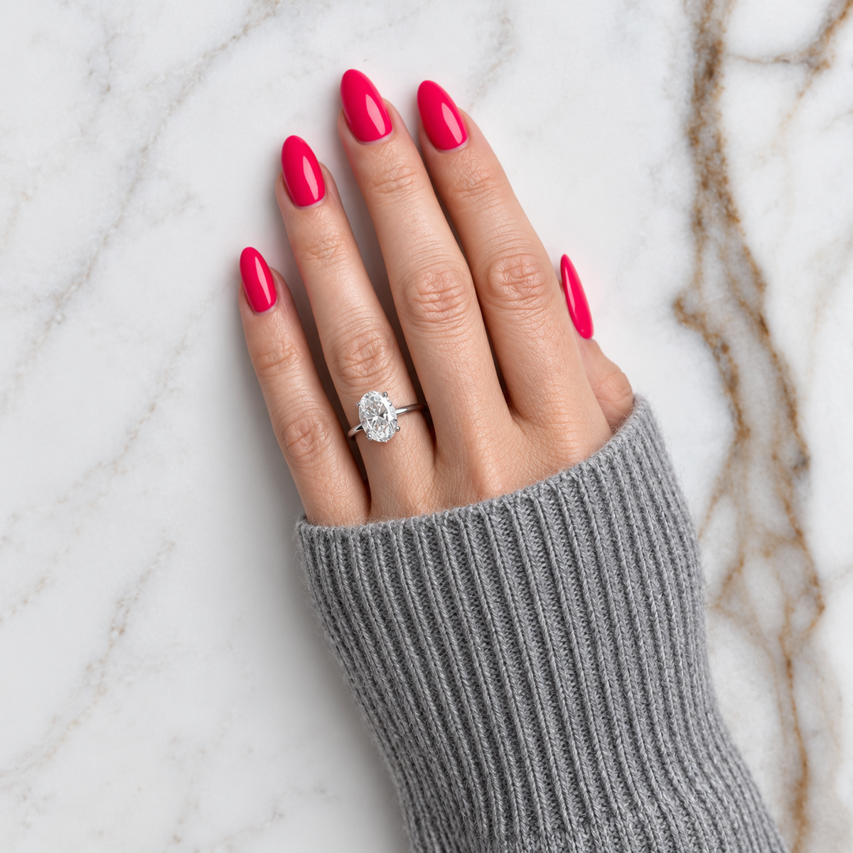 Classic Oval Cut Solitaire - 3ct+ (11.5mm+, D/E & VVS)