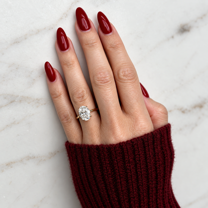 Classic Oval Cut Solitaire - 3ct+ (11.5mm+, D/E & VVS)