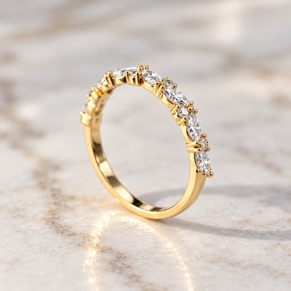 Marquise & Round Cut Half Band - 0.60ct