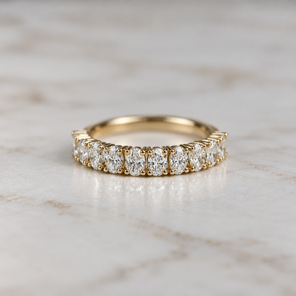 Oval Cut Low Set Diamond Band - 0.8ct