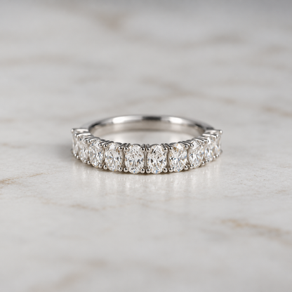 Oval Cut Low Set Diamond Band - 0.8ct
