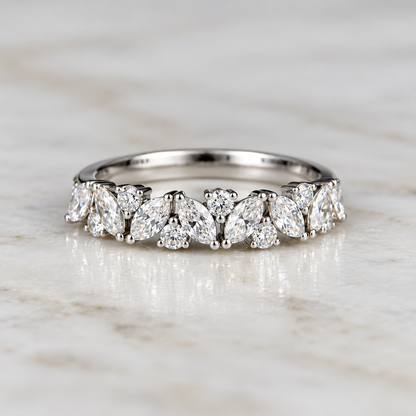 Marquise & Round Cut Half Band - 0.70ct