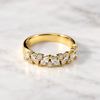 Marquise & Round Cut Half Band - 0.70ct