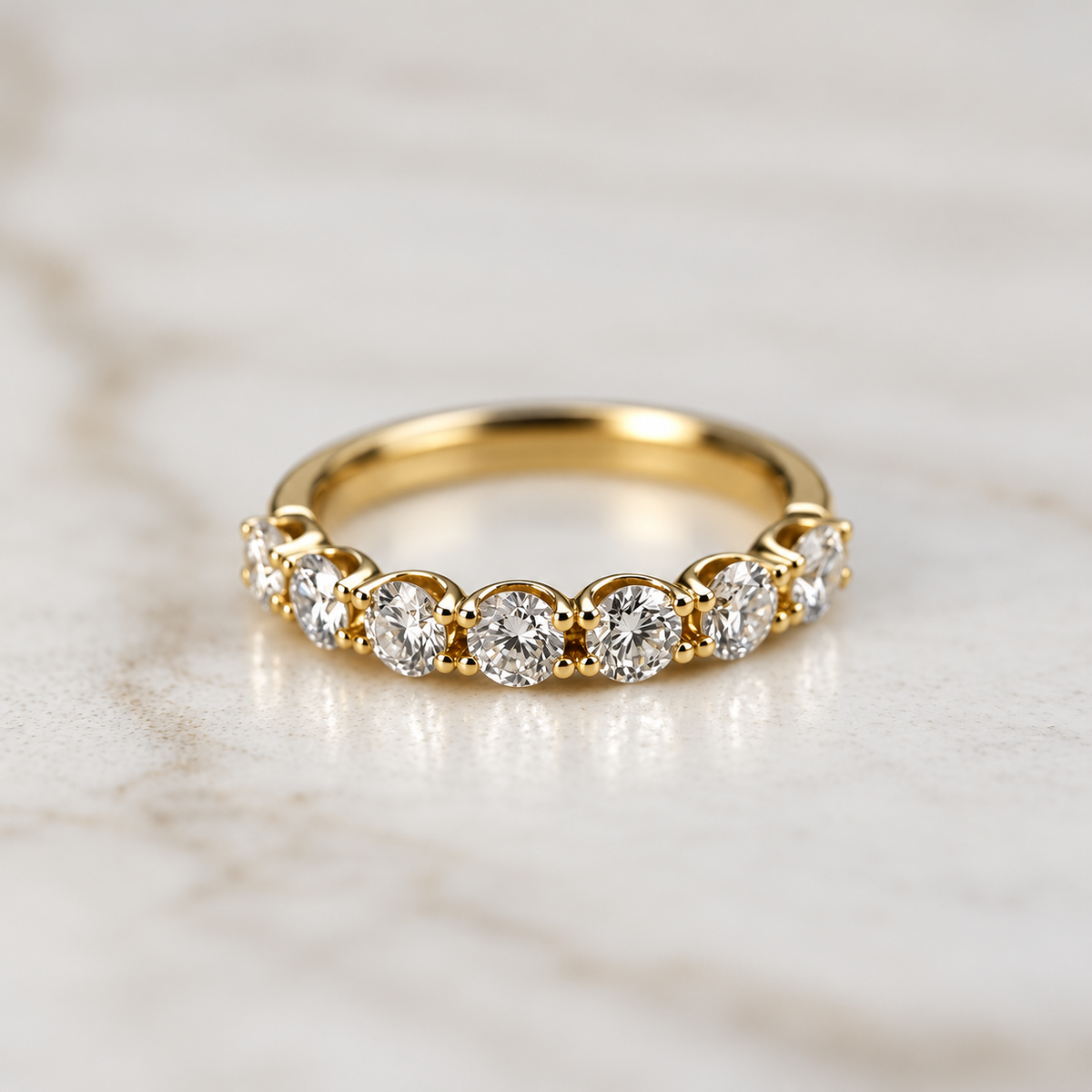 Low Set Half U-Prong Eternity Band - 0.70ct
