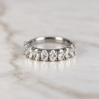Oval Cut Low Set Comfort Fit Diamond Band - 1.40ct