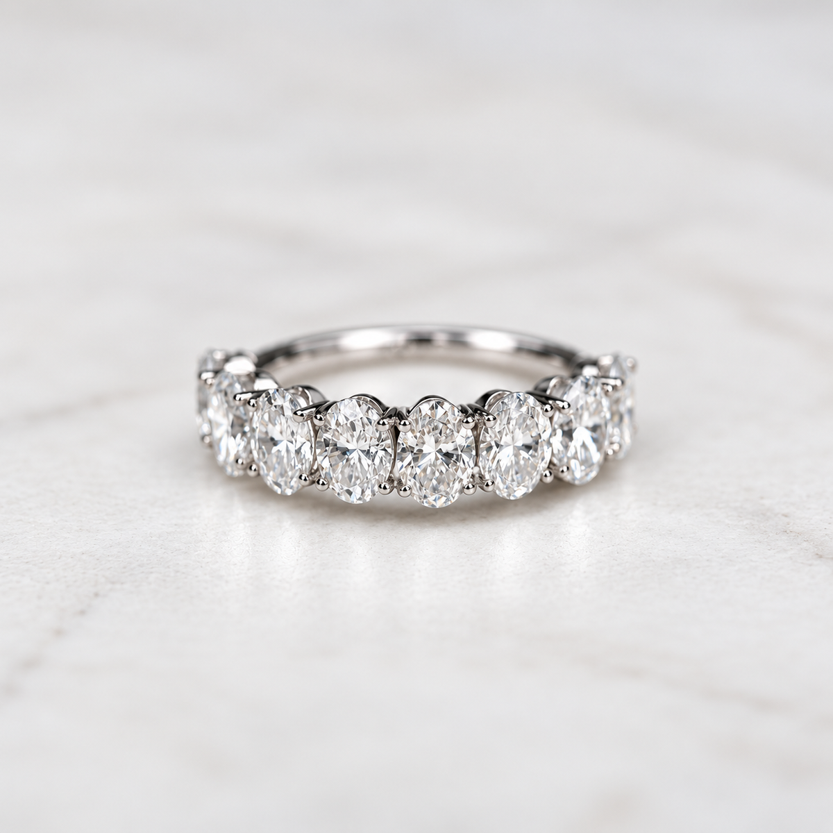 Oval Cut Half Band - 2.5ct
