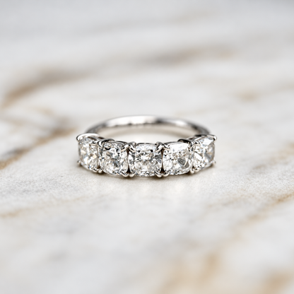 Cushion Cut Low Set Diamond Band - 2.50ct