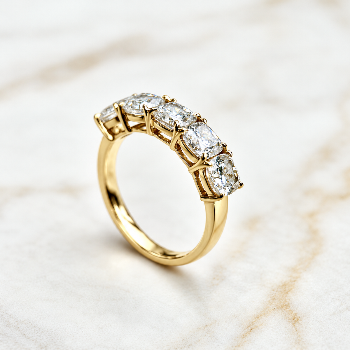 Cushion Cut Low Set Diamond Band - 2.50ct